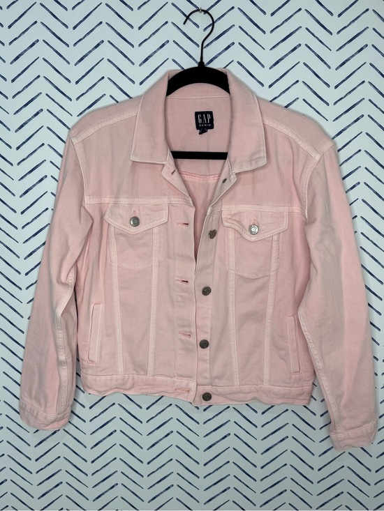 GAP Jackets & Blazers - GAP RARE Light Pink Denim Jacket Cropped Trucker Jean Jacket Casual Cottagecore